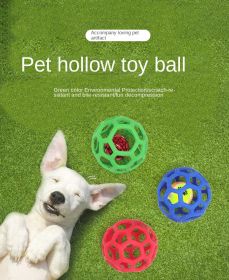 Dog toy hollow ball bite-resistant elastic rubber ball bell pet toy; Jingle Bell Toy Ball (Colour: Red, size: Hollow ball (with tennis ball))