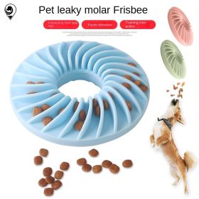 Pet Funny Misfeed Frisbee Toy Bite resistant Molar Pet Dog Chew Bite tpr Dog Interactive Toy dog toy (Color: Blue)