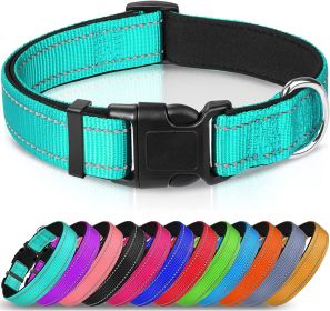 Reflective Dog Collar; Soft Neoprene Padded Breathable Nylon Pet Collar Adjustable for Medium Dogs (Color: HotPink, size: Medium (Pack of 1))